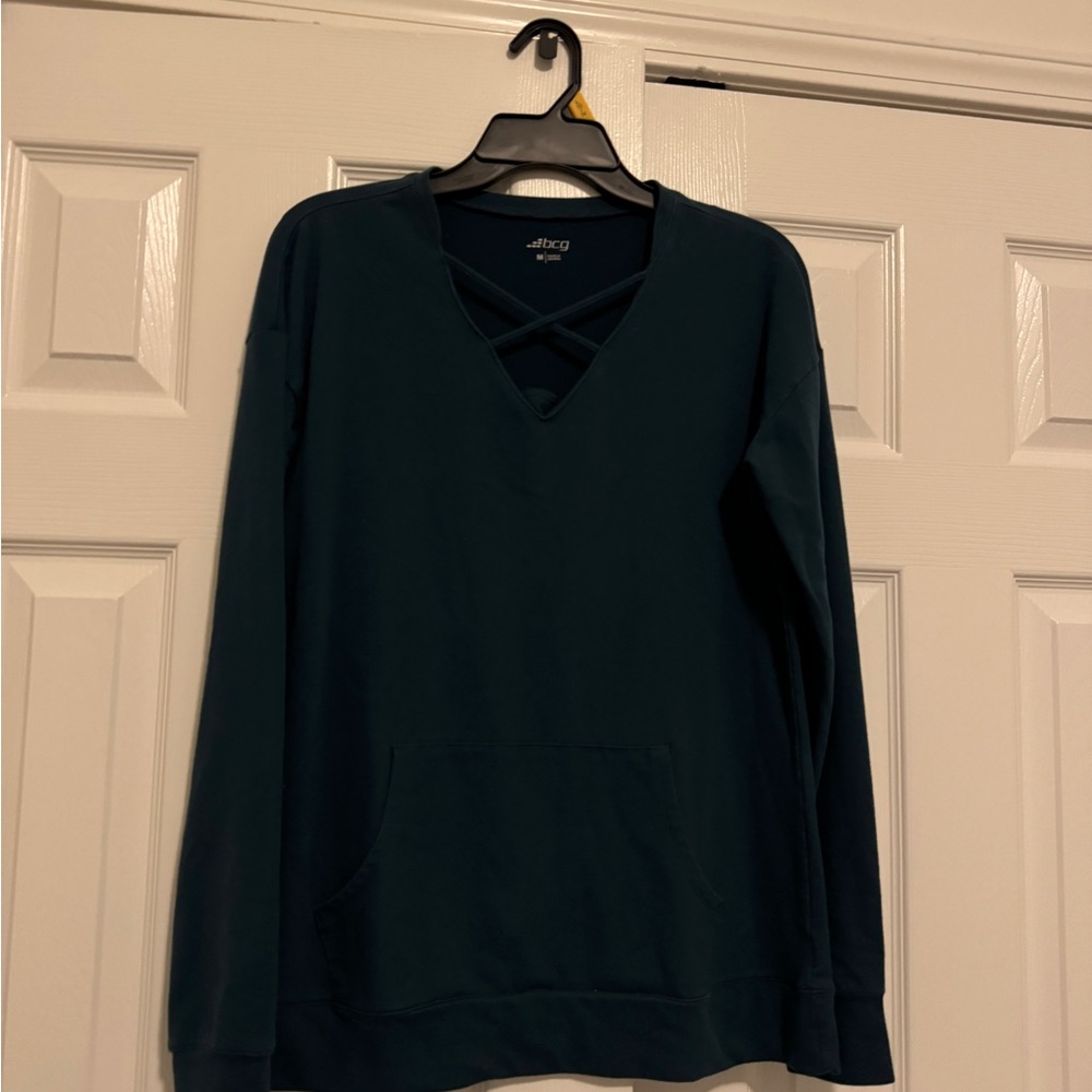 BCG Teal V-Neck Top